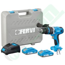 Trapano a Percussione 20V Brushless | Fervi, 2 Batterie