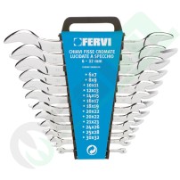 Set of 12 Fixed Wrenches | Fervi 0201, Mirror Polished