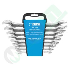 Set of 8 Fixed Wrenches | Fervi, Chrome Finish (0221)