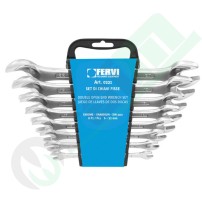 Set of 8 Fixed Wrenches | Fervi, Chrome Finish (0221)