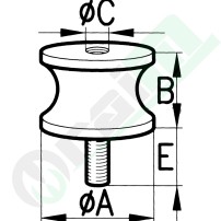 Male/Female Anti-Vibration Mount M8 | D.40 mm