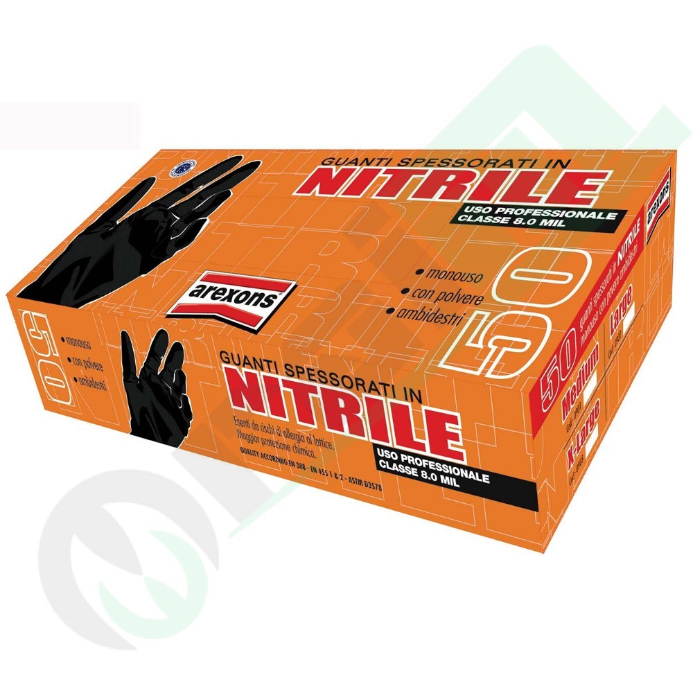 Guanti Nitrile Spessi Neri | Uso Professionale | Riutilizzabili