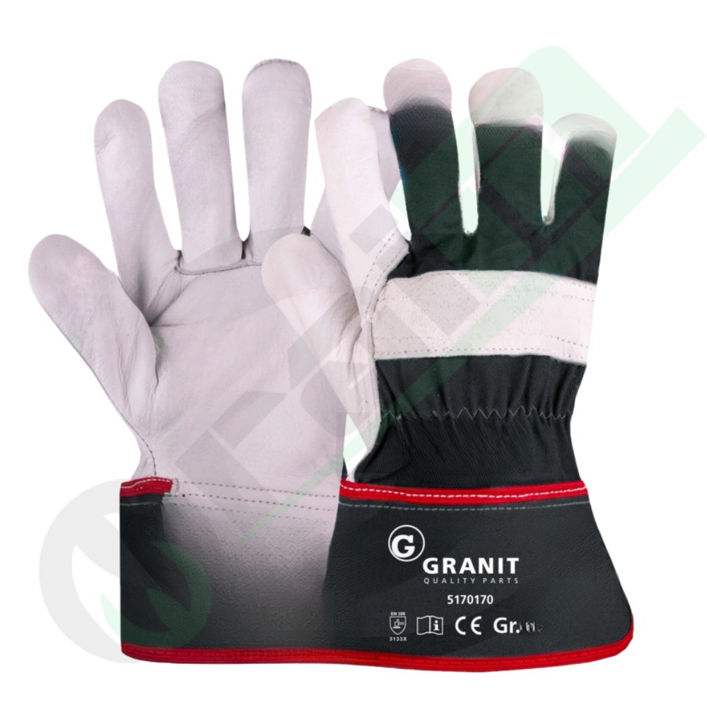 Grain Leather Work Gloves | Double Stitched | EN 388 Certified
