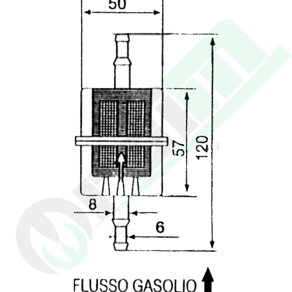 Universal In-Line Diesel Fuel Filter - Transparent Plastic