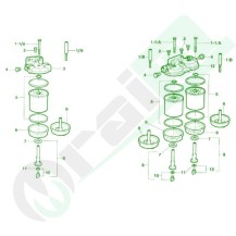 Supporto Doppio Filtro Carburante CAV 296 | 1/2" UNF | 1895160M1