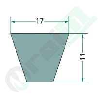 V-Belt B27 | Li 686mm, Ld 726mm, La 755mm | 17x11mm