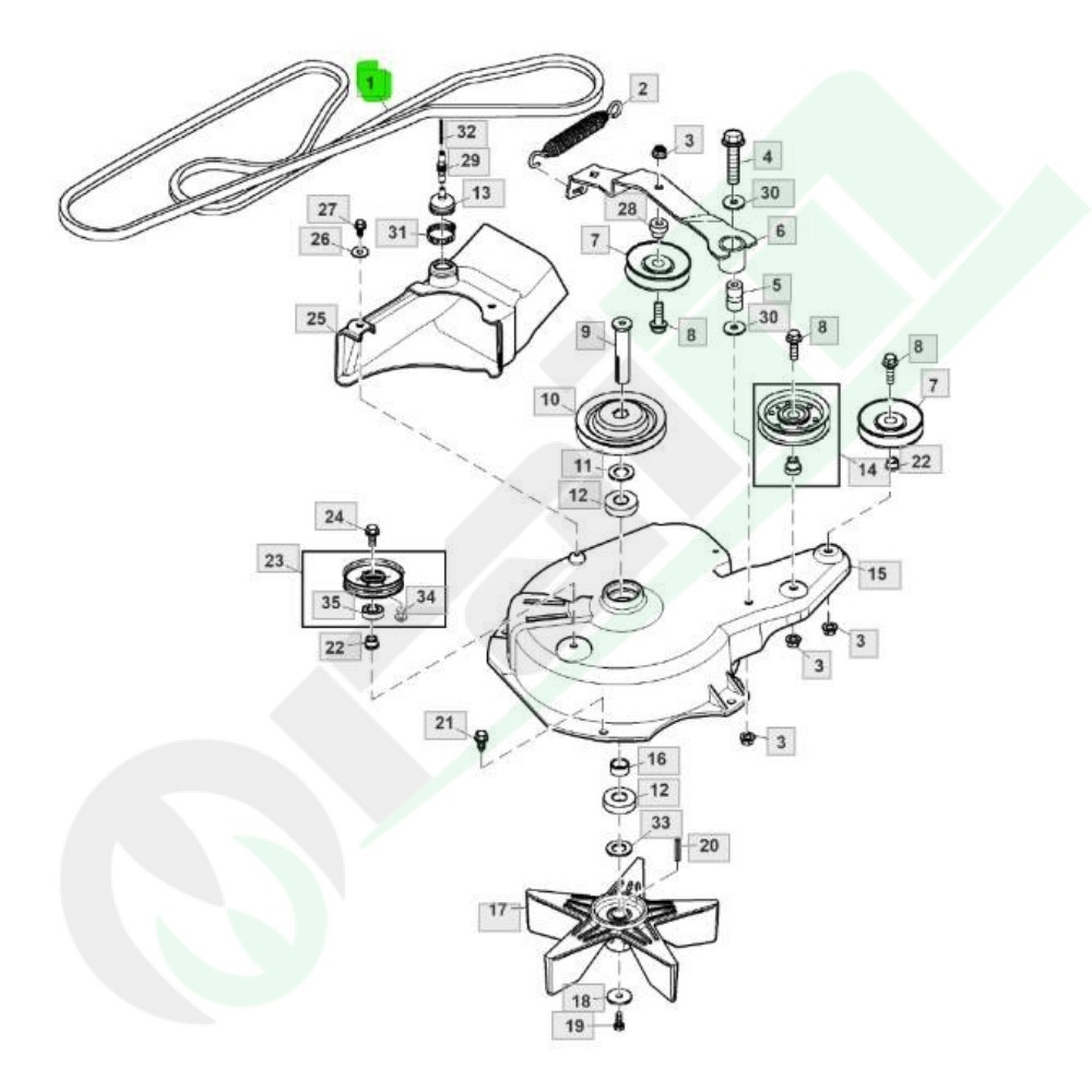 V-Belt M162443 (Engine - Mower Deck Drive)