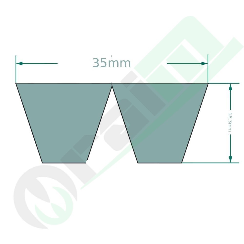 Cinghia Trapezoidale Pibelt 2/SPB3750 Fasciata Lunghezza Primitiva 3750 mm 2 Elementi