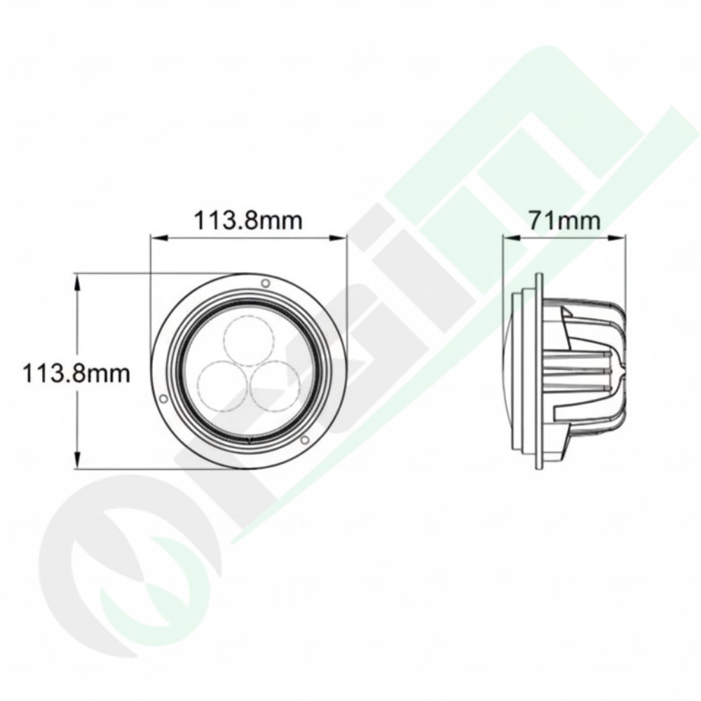 Proiettore Lavoro LED GRANIT 12260202 | 12/24V | 3000 lm | 45W | IP69K Incasso
