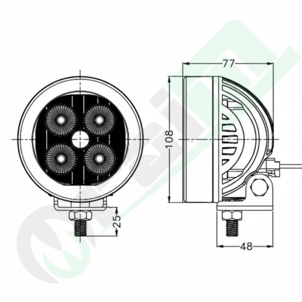 Proiettore Lavoro LED GRANIT 12220051 | 12/24V | 3200 lm | 40W | IP68