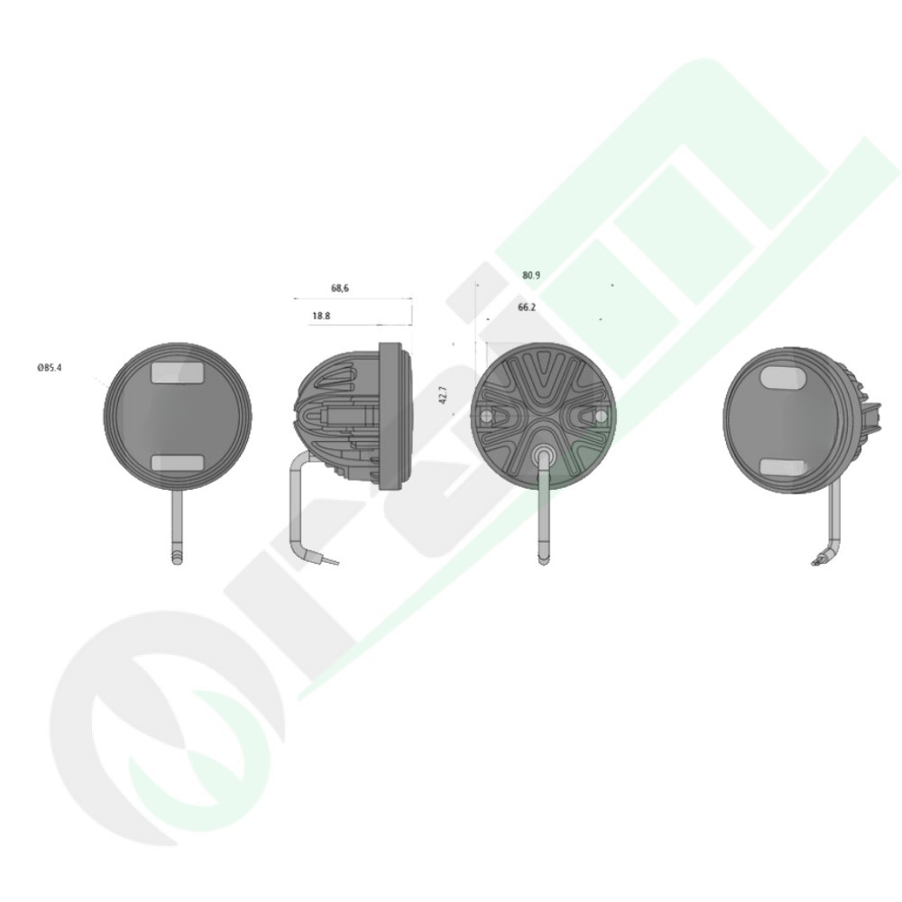 Proiettore Lavoro LED GRANIT 11261234 | 12/24V | 2392 lm | Incasso | Prossimità