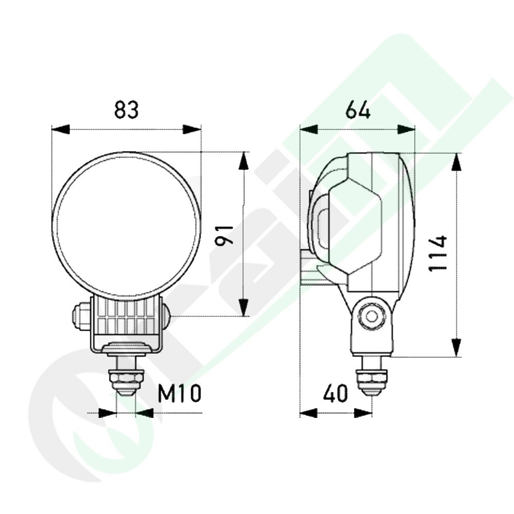 Proiettore di Lavoro LED HELLA 1G0 996 776-201 | 12/24V | 1850 lm | Illuminazione Prossimità