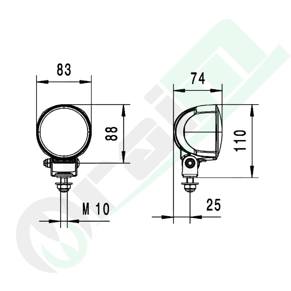 Proiettore Lavoro LED HELLA 1G0 996 576-041 | 12/24V | Prossimità | 2200 lm | DT Plug