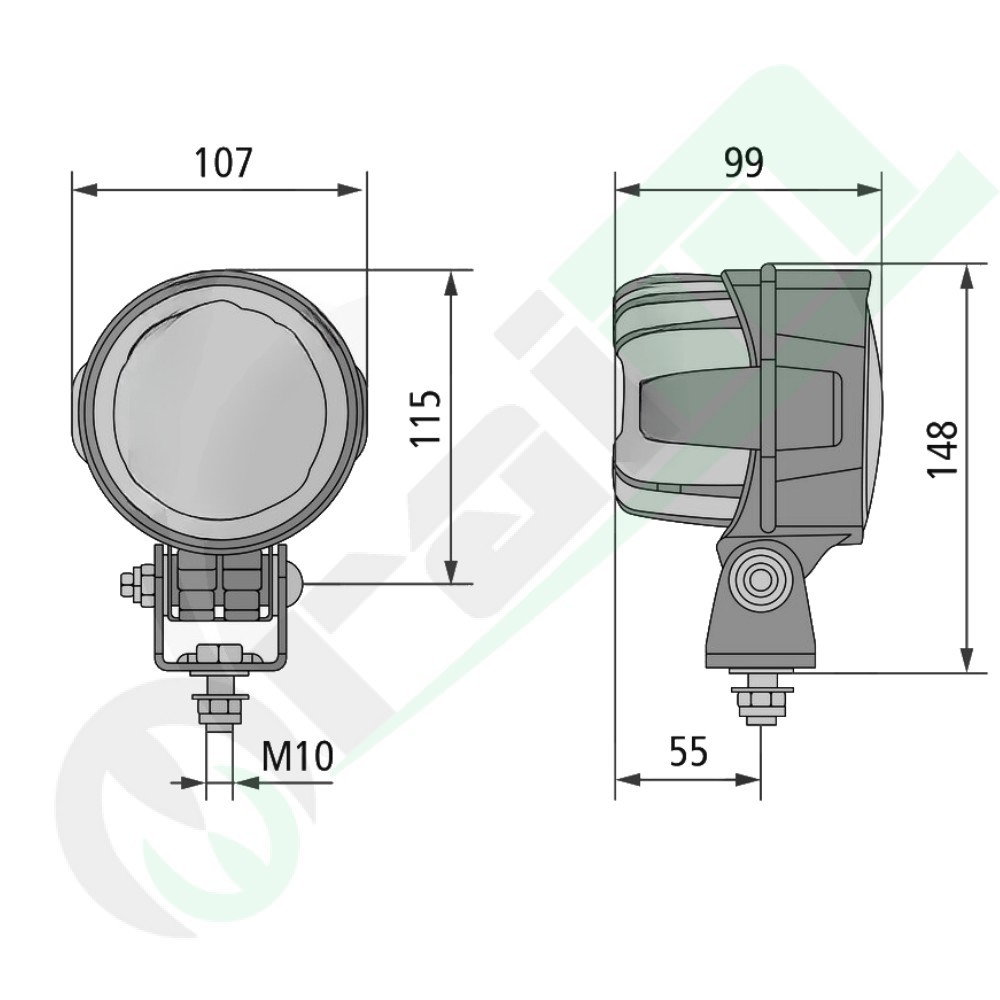 Proiettore Lavoro LED HELLA 1G0 996 263-051 | 36W | Largo Raggio | 2700 lm | IP6K9K