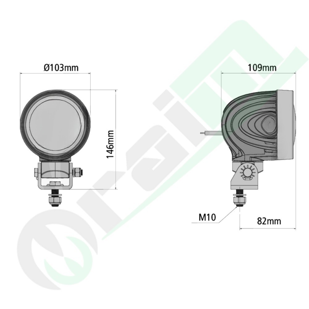 Proiettore Lavoro LED 7070010436 | 42W | Lungo Raggio | 4500 lm | DT 2P | IP6K9K