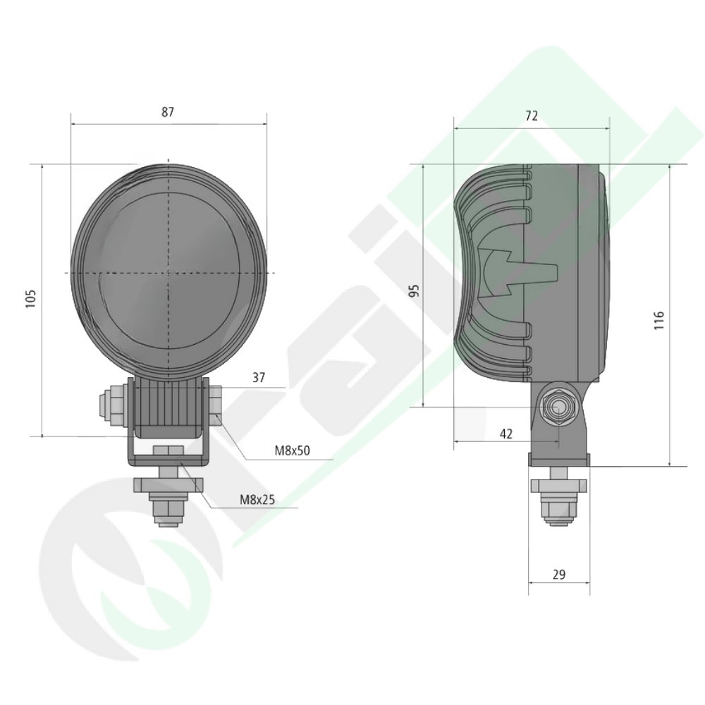 Proiettore Lavoro LED GRANIT 36113741 | 12/24V | 1700 lm | 15W | IP6K9K | EMC 5