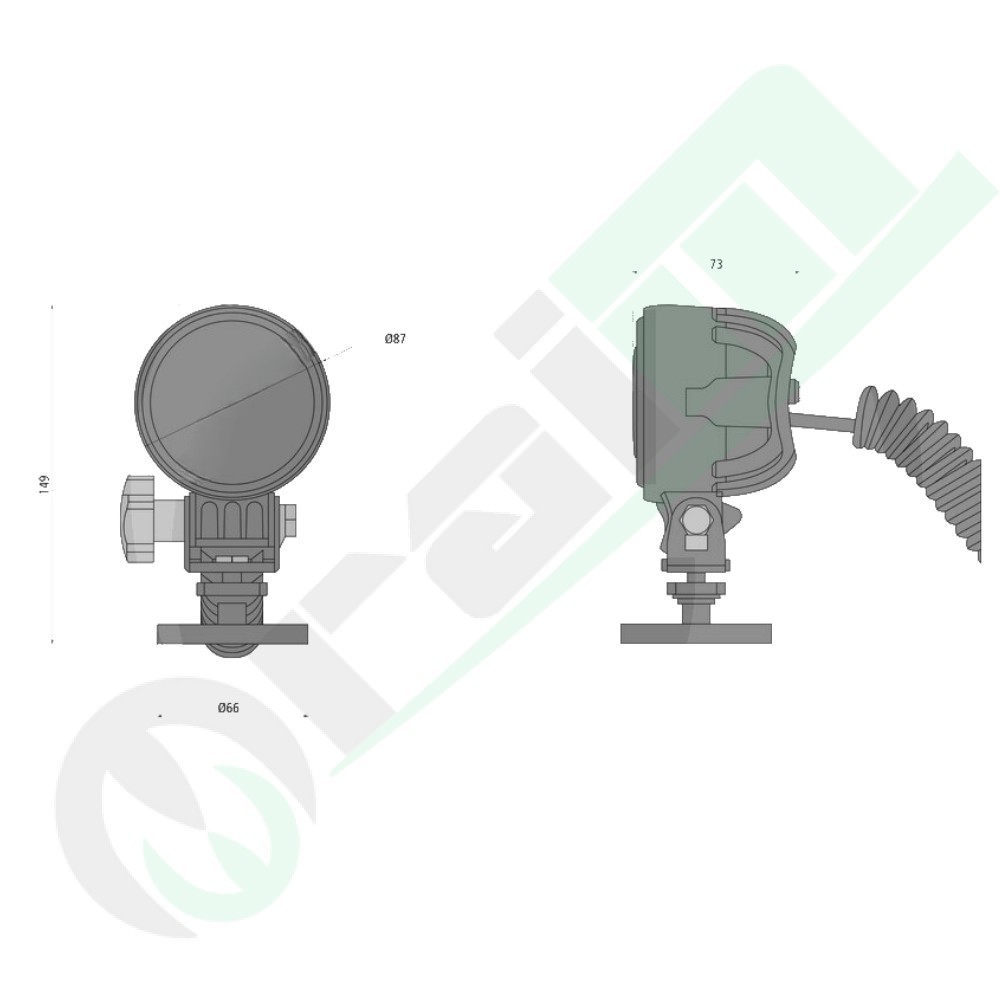 Proiettore Lavoro LED GRANIT 19909139 | 12/24V | 1700 lm | Interruttore | Cavo 8 m