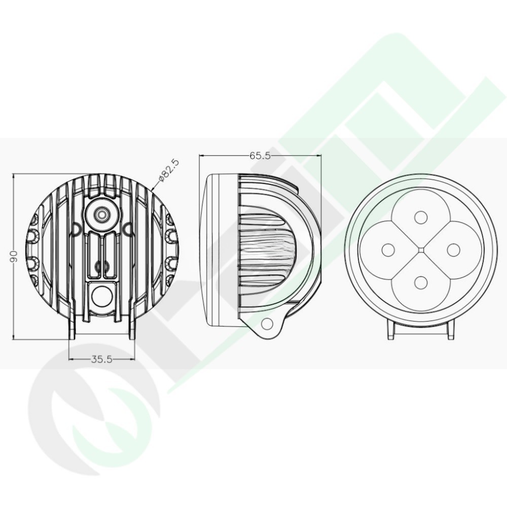 Faro da Lavoro LED 95100 | 12W | 630 lm | 10-30V | IP67 | Fascio Flood 60°