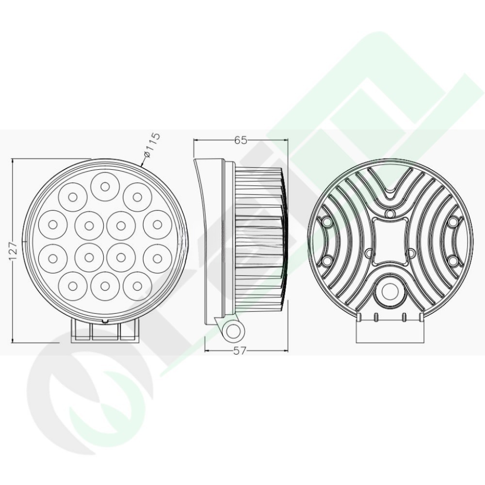 Faro da Lavoro LED 95105 | 42W | 2700 lm | 10-30V | IP67 | Fascio Flood 60°