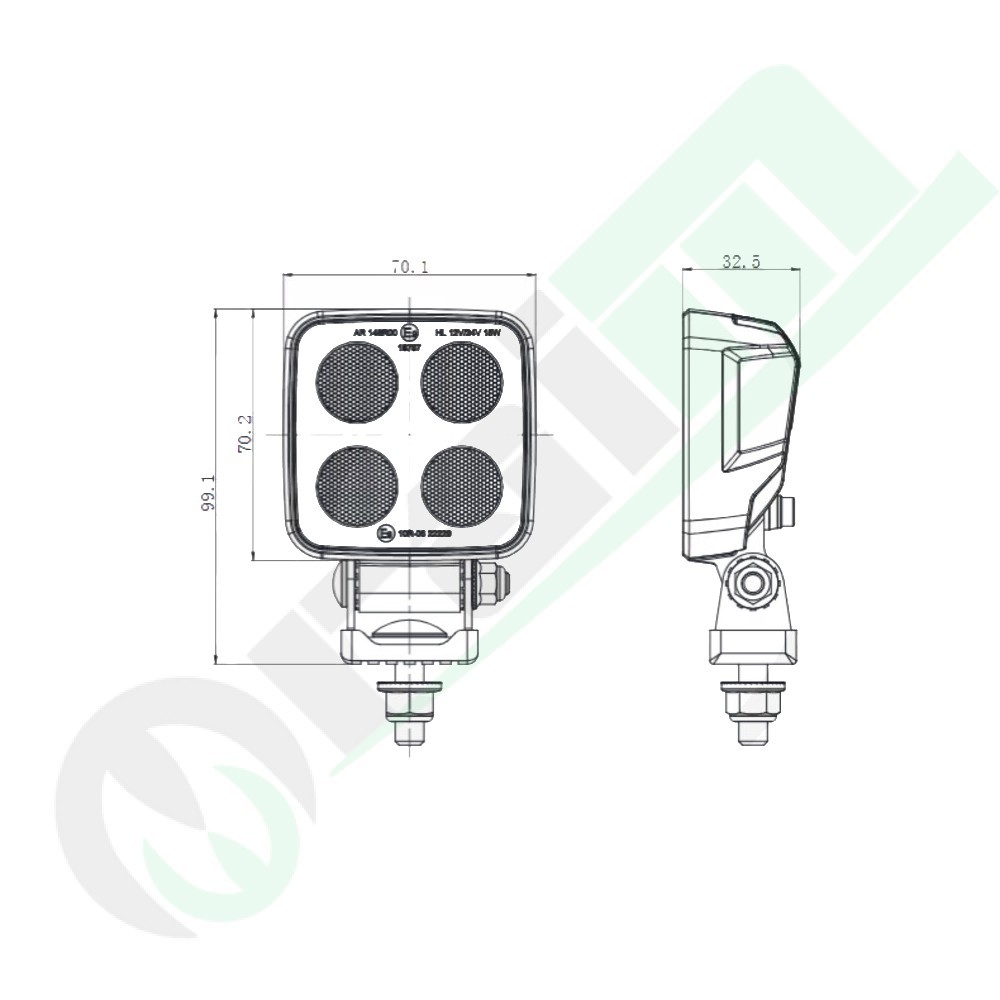 Proiettore Lavoro LED GRANIT 12402349 | 24W | 1731 lm | Luce Retromarcia | IP69K