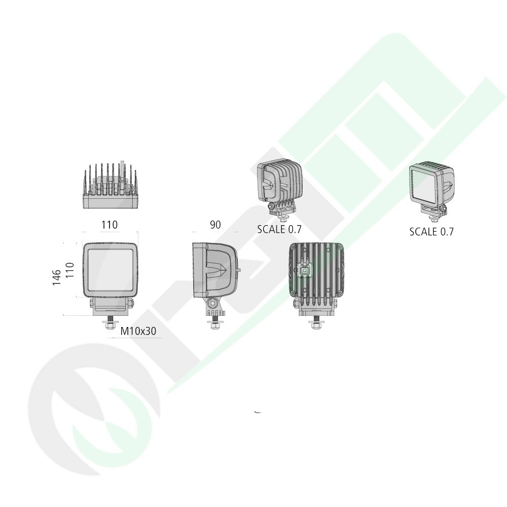 Faro Lavoro LED GRANIT 11258732 | Cambio Colore 3000-6000K | 45W | IP69K | EMC 5