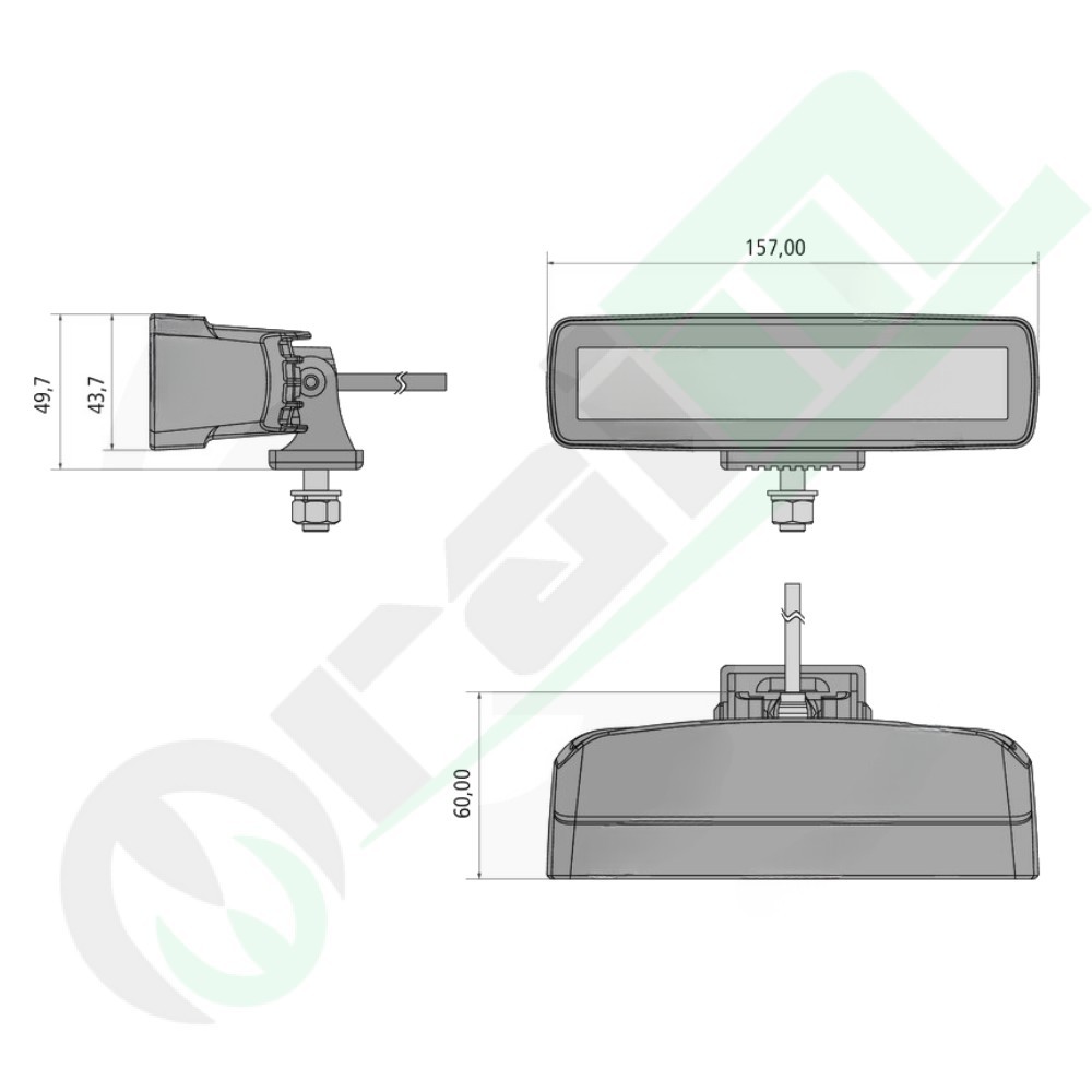 Proiettore Lavoro LED GRANIT 12362099 | 1727 lm | Luce Sicurezza R65 | IP69K | Osram