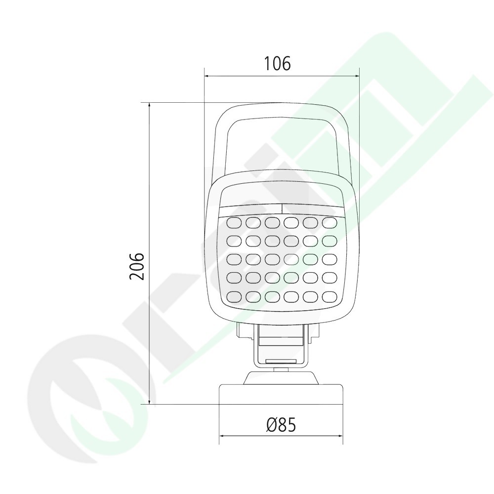 GRANIT LED Work Light 7070010293 | 6600 mA Battery | 1960 lm | Magnetic Base