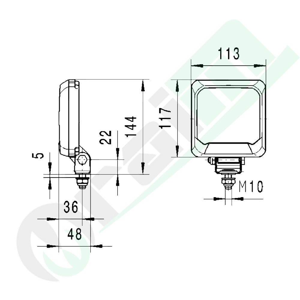 Faro Lavoro LED HELLA Flat Beam 500 | 7W | 550 lm | IP69K | Illuminazione di Prossimità