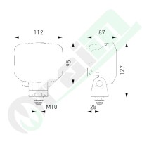 Faro LED HELLA 11138937 | 1000 lm | IP69K | Lunga Gittata
