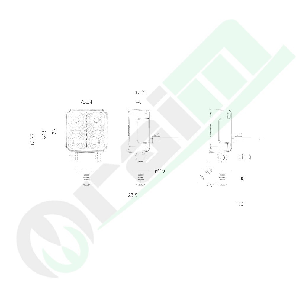 Proiettore Lavoro LED GRANIT 11209478 | 30W | 3790 lm | IP69K | Illuminazione Prossimità