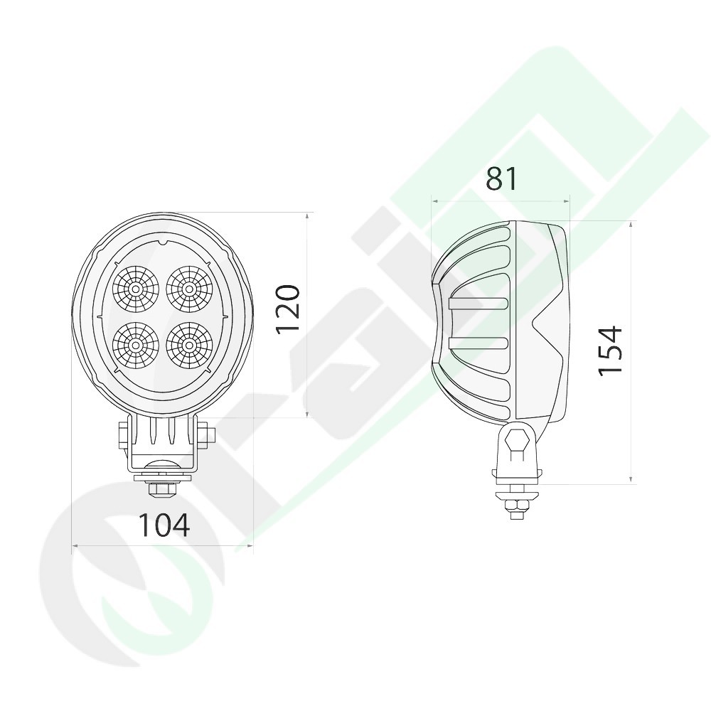 GRANIT Oval LED Work Light 7070010251 | 18W | 1200 lm | FENDT JOHN DEERE | Replaces RE219708