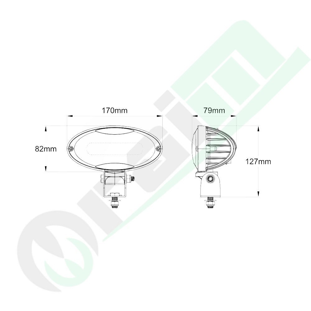 GRANIT Oval LED Work Light 35905375 | 65W | 6000 lm | John Deere R Series | Replaces RE269640
