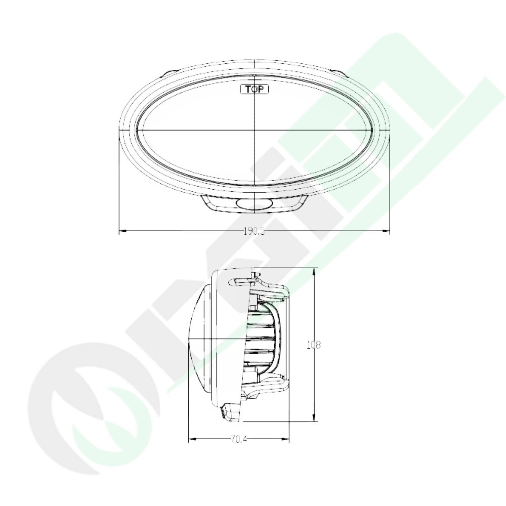 Faro Lavoro LED Ovale GRANIT 7070010306 | 30W | 3500 lm | Campo Prossimità e Largo Raggio