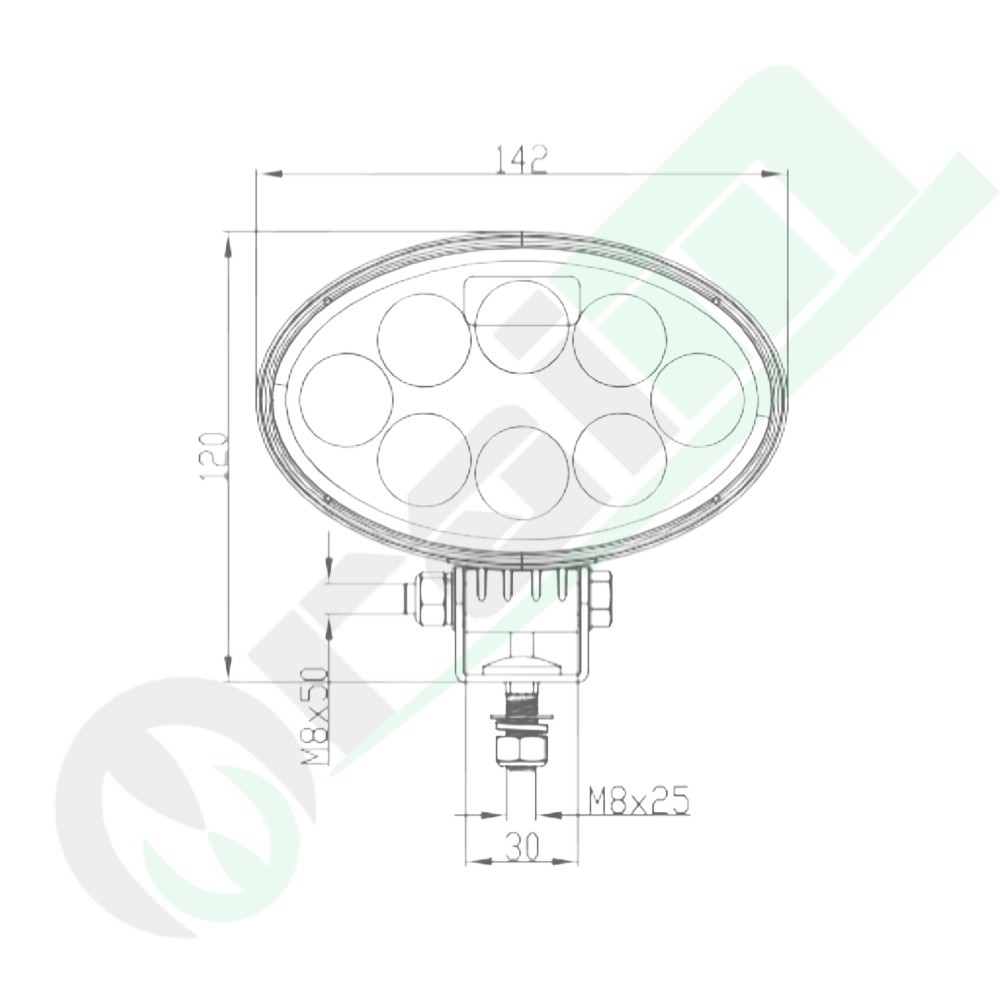 Faro Lavoro LED Ovale GRANIT 7070010443 | 7.5W | 900 lm | IP69K | Basso Consumo