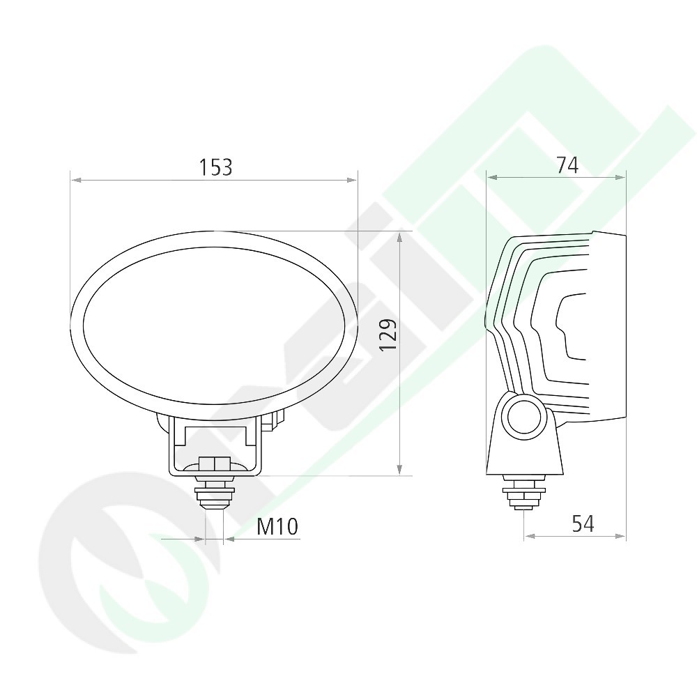 Faro Lavoro LED HELLA Ovale 100 4551GA 996661001 | 25W | 1500 lm | Illuminazione di Prossimità