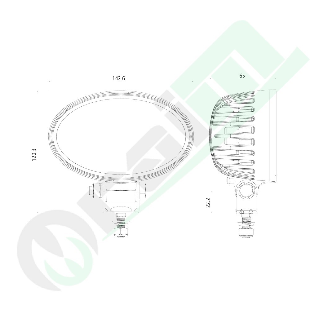 Faro Lavoro LED HELLA ValueFit O1200 | 24W | 1200 lm | Prossimità | Sost. 1GA 357 001-001