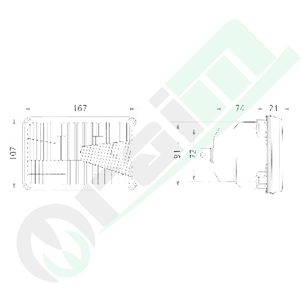 John Deere Asymmetric Headlamp | 6000 7000 Series | Replaces AL75338 AL75337 36941