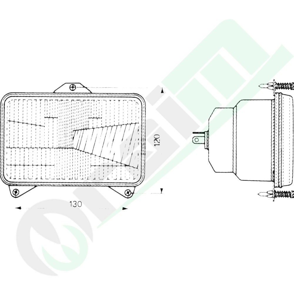 Asymmetric Headlamp CNH Case IH New Holland Fiat Ford | 2-Light Recessed | Replaces F0NN13006AB 36946