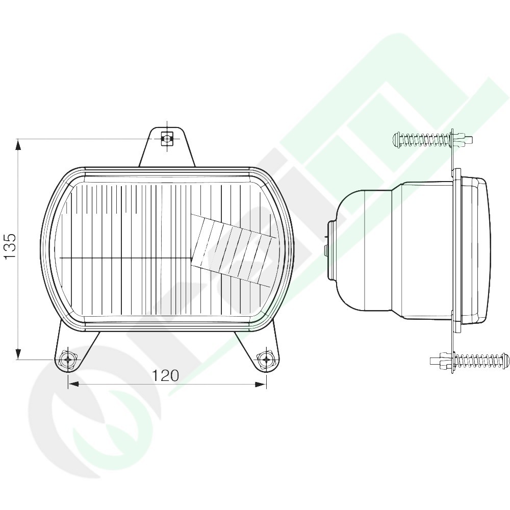 Fanale Anteriore 2 Luci CNH New Holland | Serie TD TN TT | Sostituisce 47447024 47124057 36995