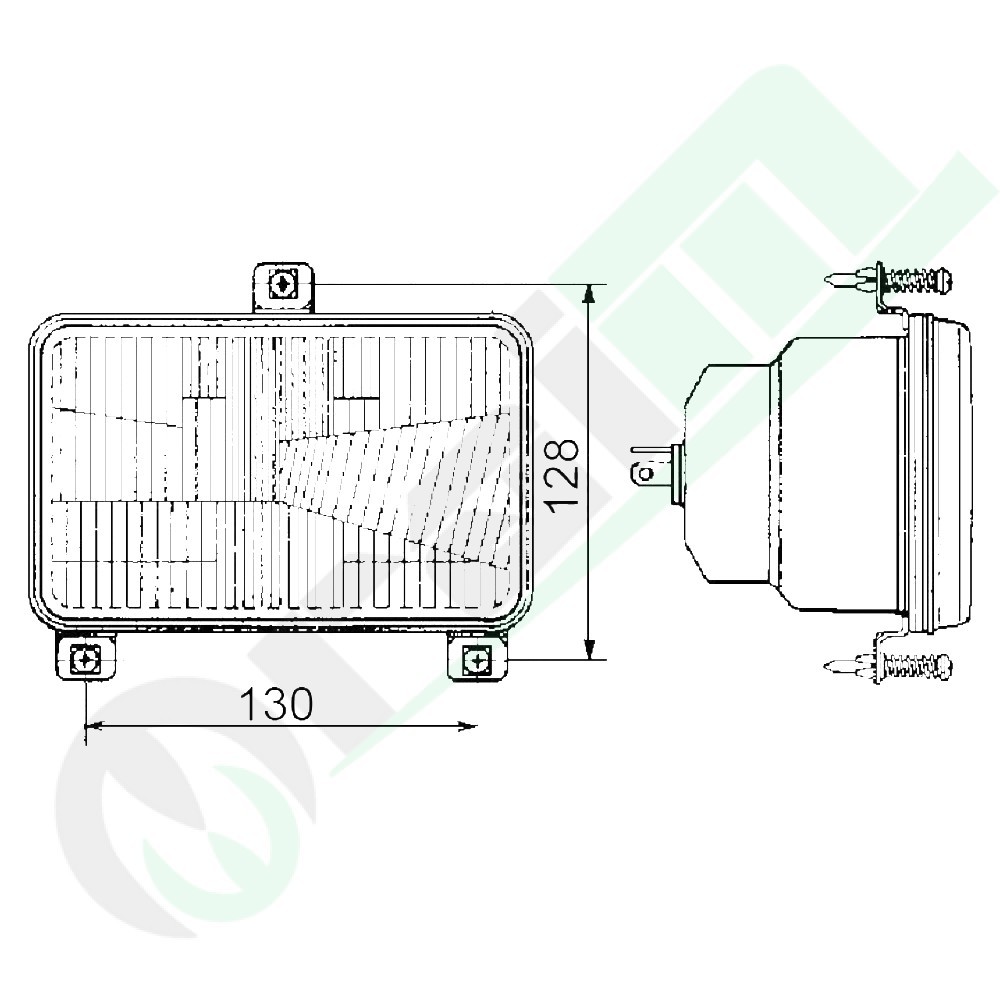 Proiettore Asimmetrico CNH | Fiat G M Ford 70 | Braud | Sostituisce 86500543 37037