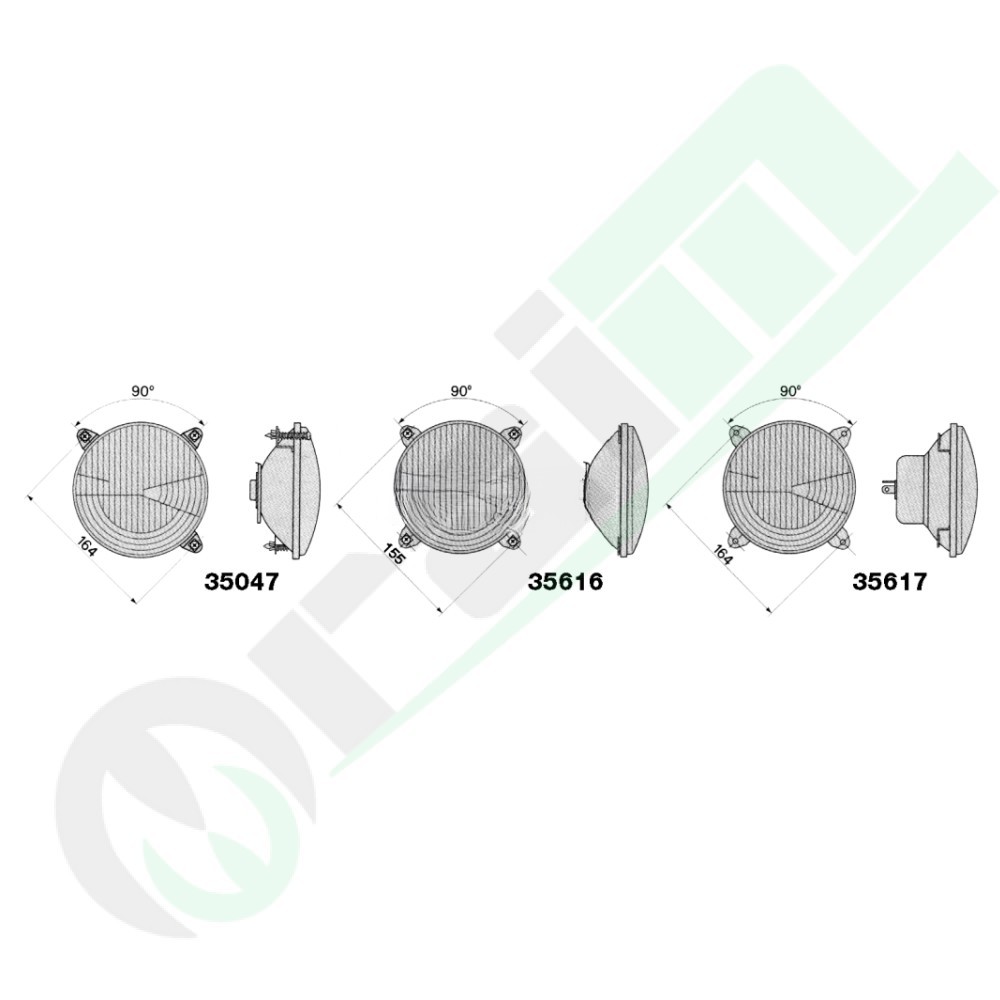 Fanale Anteriore Asimmetrico 2 Luci | Lamborghini R 603 R 653 | Ø 136mm | Sostituisce 2.8029.310.0 35616