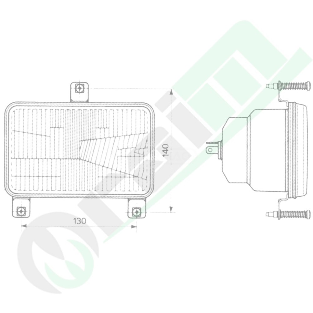 Fanale Anteriore Asimmetrico 2 Luci ad Incasso | Ricambio LANDINI | Sostituisce 3550746M91 36052