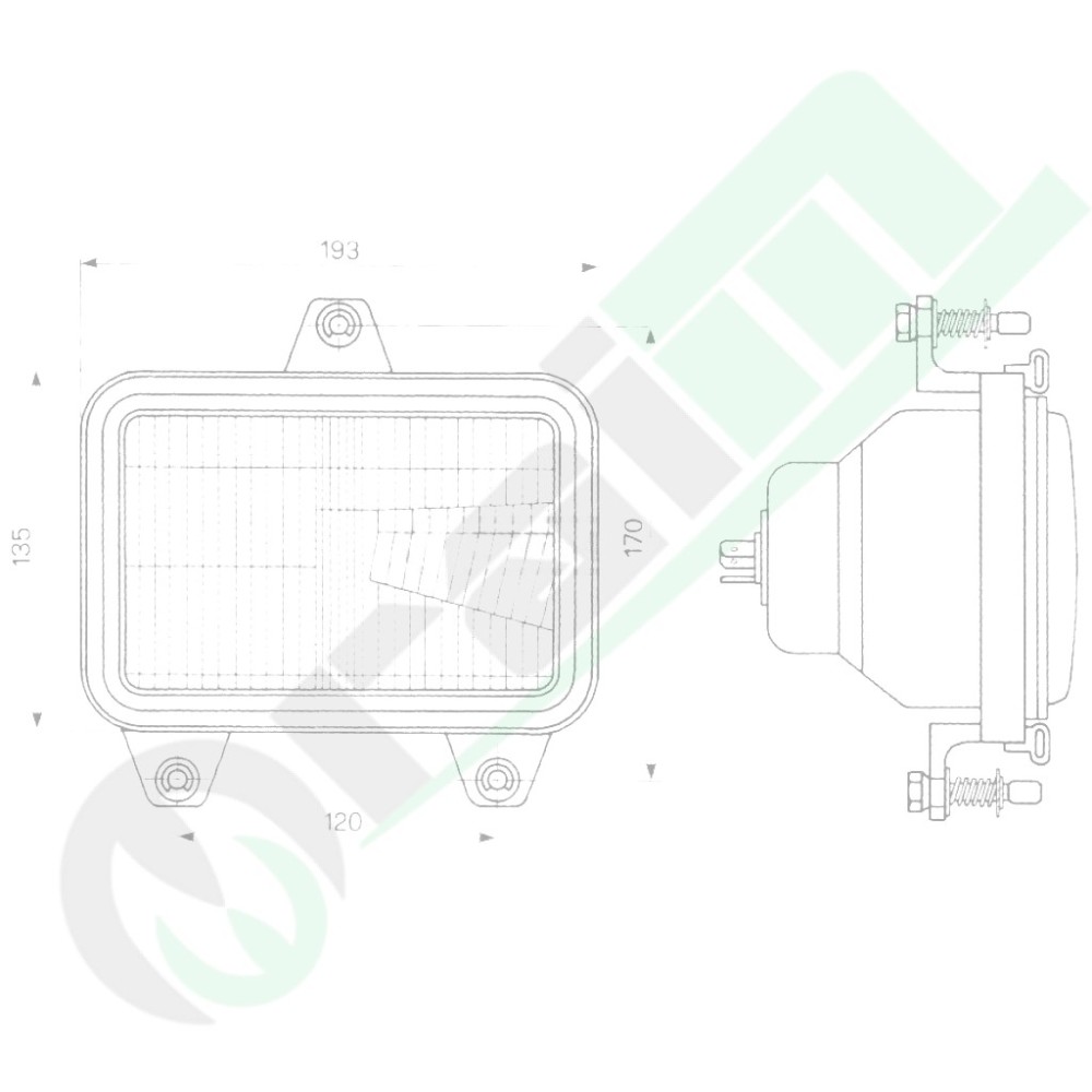 Gruppo Ottico ad Incasso 2 Luci | 120x170mm | Fiat Serie 94 e Winner F100 F110 F130 | Sostituisce 5154453 35878
