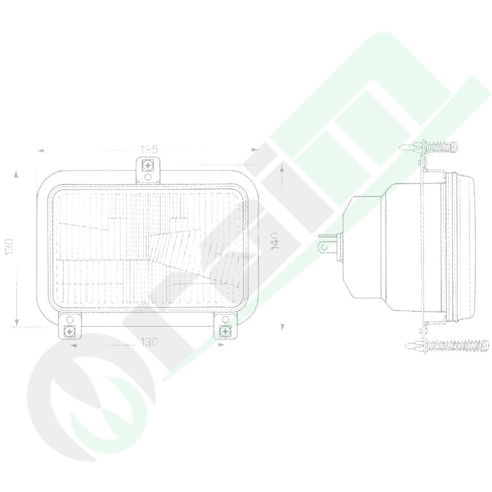 Fanale Anteriore 2 Luci | Per Fiat Serie L | Ford Serie 35 | New Holland TL | Sostituisce 5165824 35991