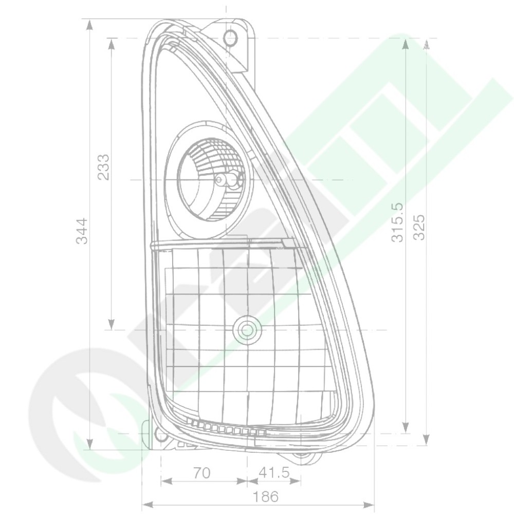 Gruppo Proiettore Sinistro HB85 GE886 | New Holland TC 35DA TC 40DA TC 45DA | Sostituisce 87300250 36572
