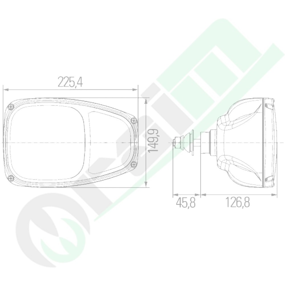 Right Main Headlight with Direction Indicator | H7 H3 Bulbs | 12V Tension | Replaces R03F401001 36899