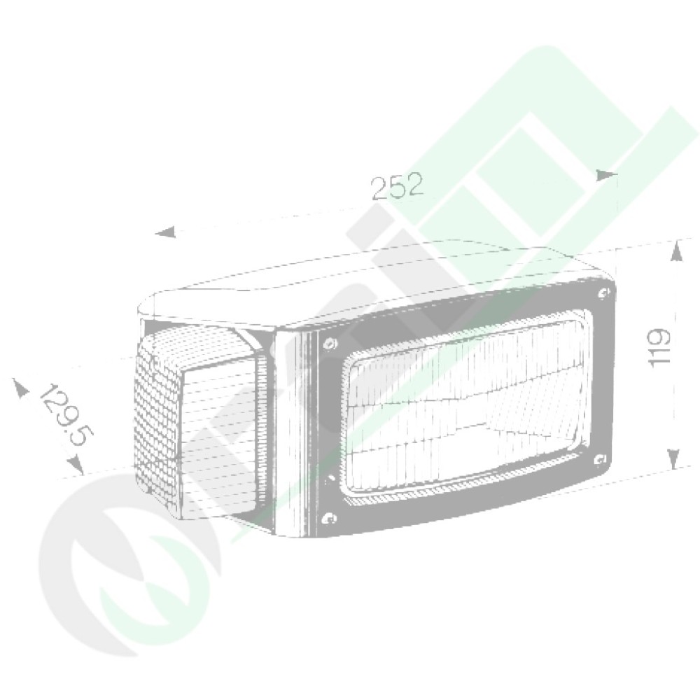 Left Front Headlight and Indicator Group | 6-Way Deutsch Connector | 62mm Bolts | Code 35842