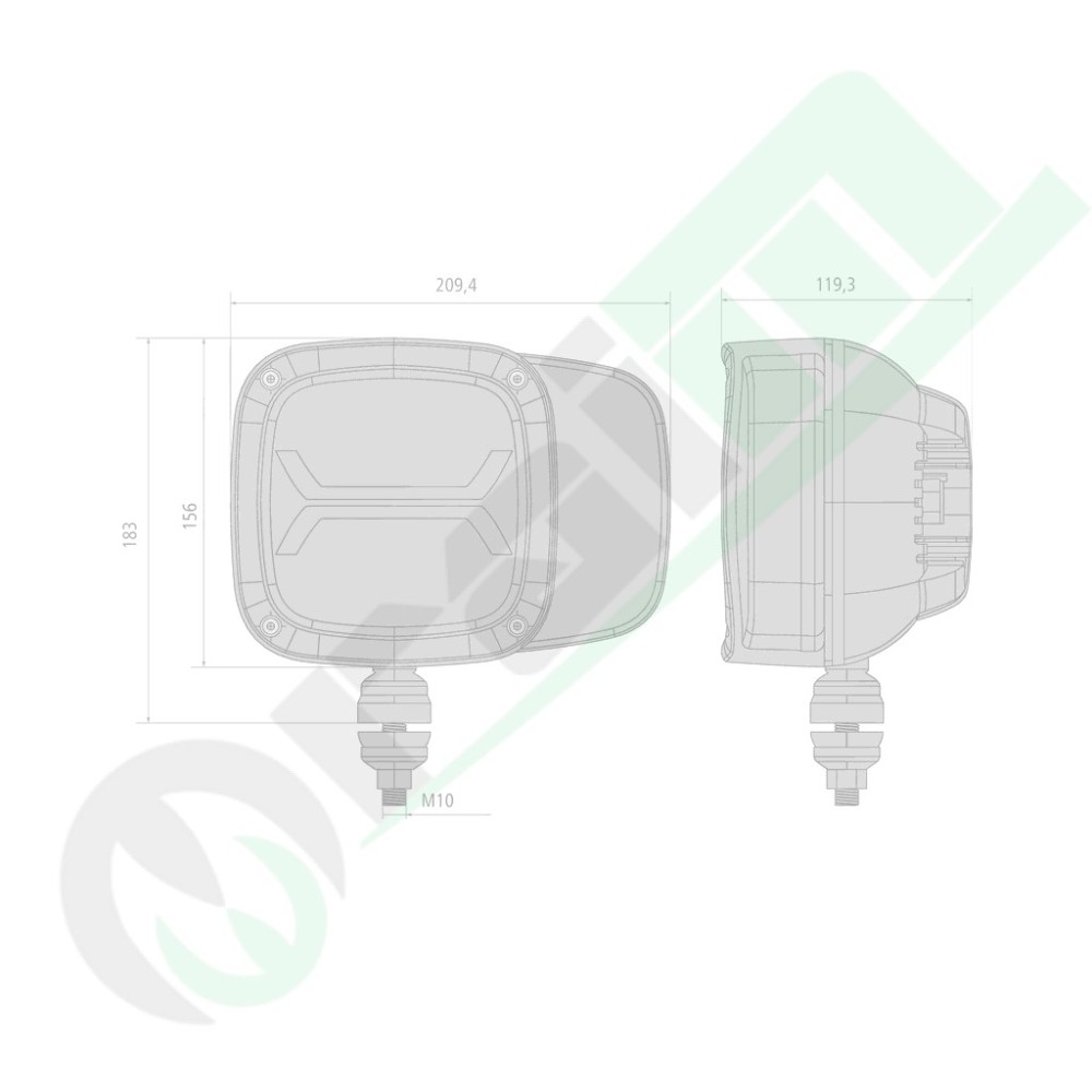 Granit Heated LED Headlight Left 10-30V | 6 Light Functions | IP6K9K | Code 12292567