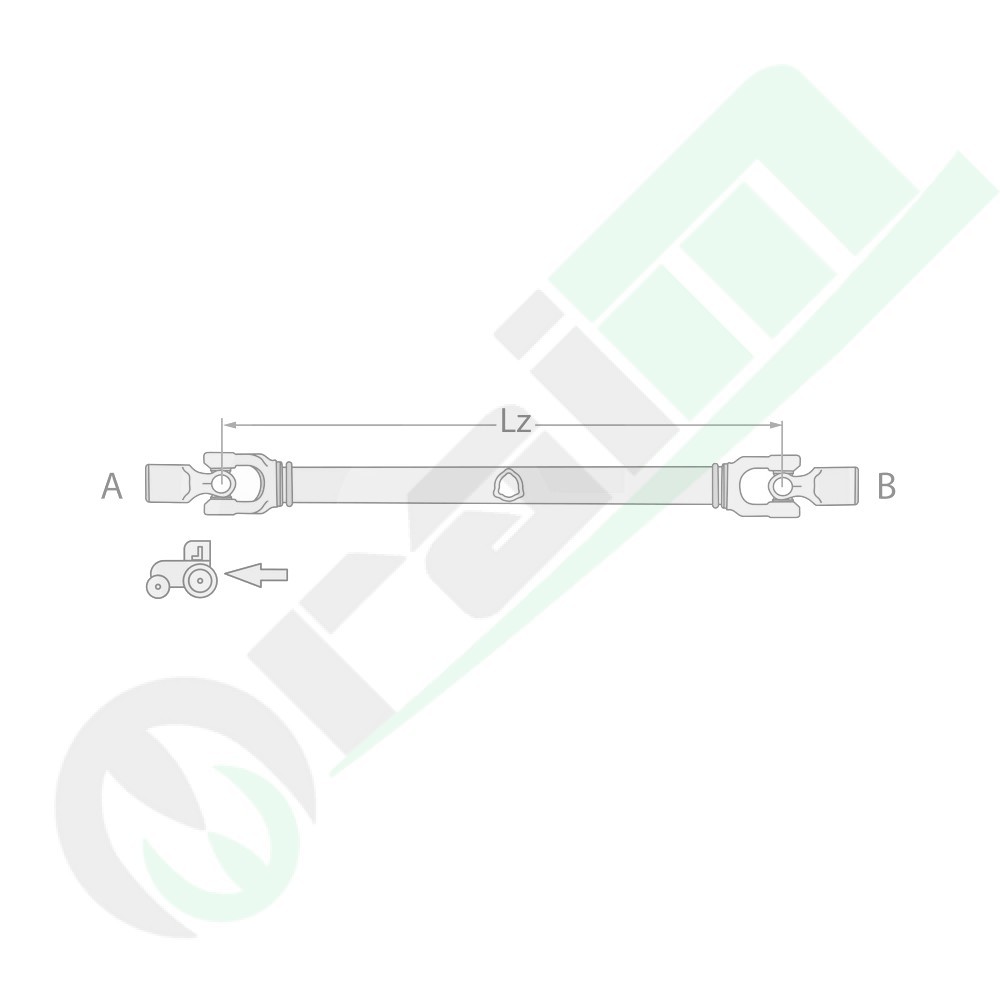 3771010B679K2500 Albero Cardanico BLUELINE Serie B6 Lz 1010mm con Bullone di Trancio 2500Nm