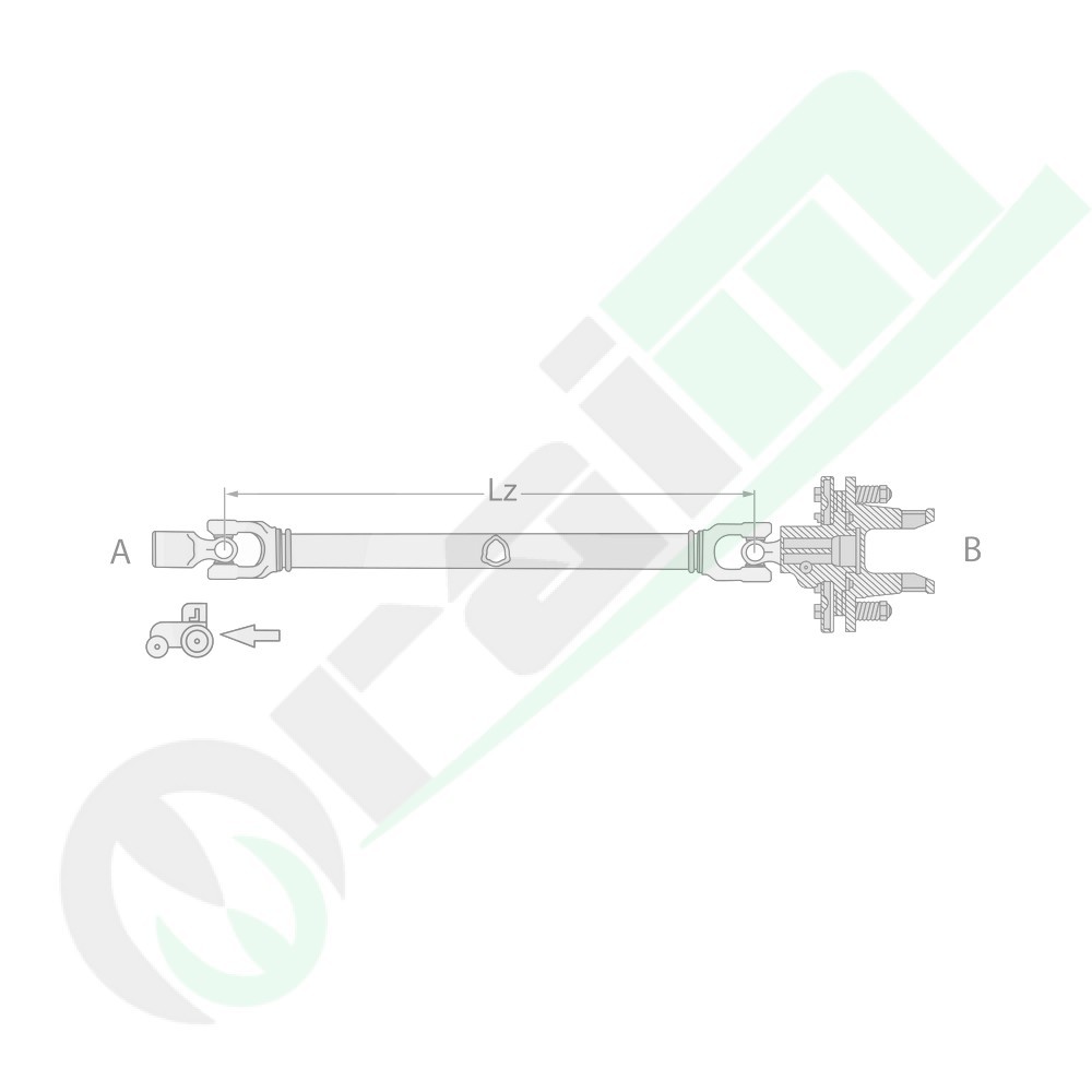 11316639 BLUELINE PTO Shaft Series B6 Lz 1210mm with Friction Disc Clutch 1800Nm